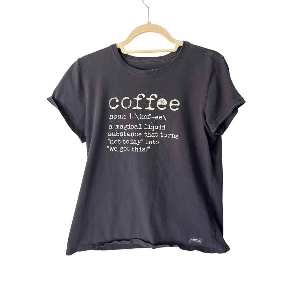 Life is Good Blue Moondance Short Sleeve V Neck Cool Tee Small